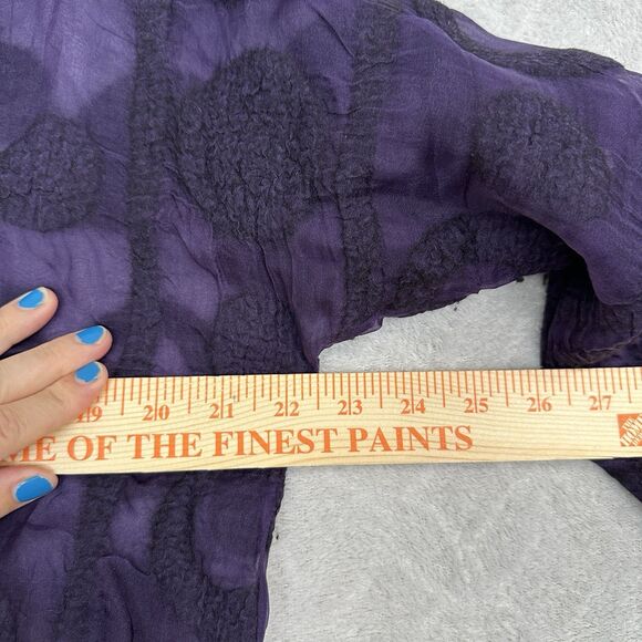 Miriam Carter Feltmaker Sheer Top Women Medium Purple Wool Art to Wear Lagenlook - Picture 9 of 10